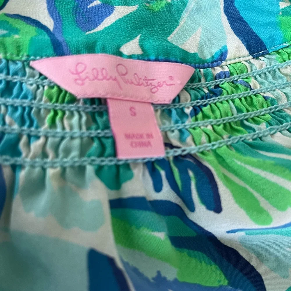Lilly Pulitzer Blue and Green Floral Top - Picture 5 of 5